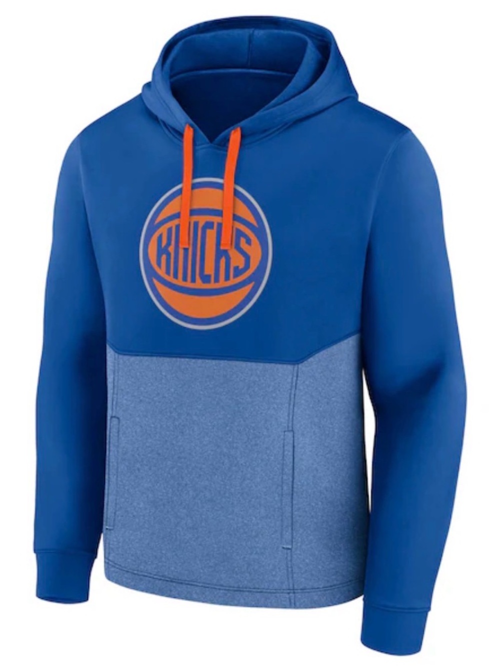 Fanatics Blue and Orange Knicks Crewneck Hoodie